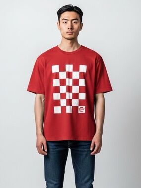 Vintage Pizza Hut T-Shirt‎ Men’s Medium Red 90s Checkerboard Retro Logo Tee